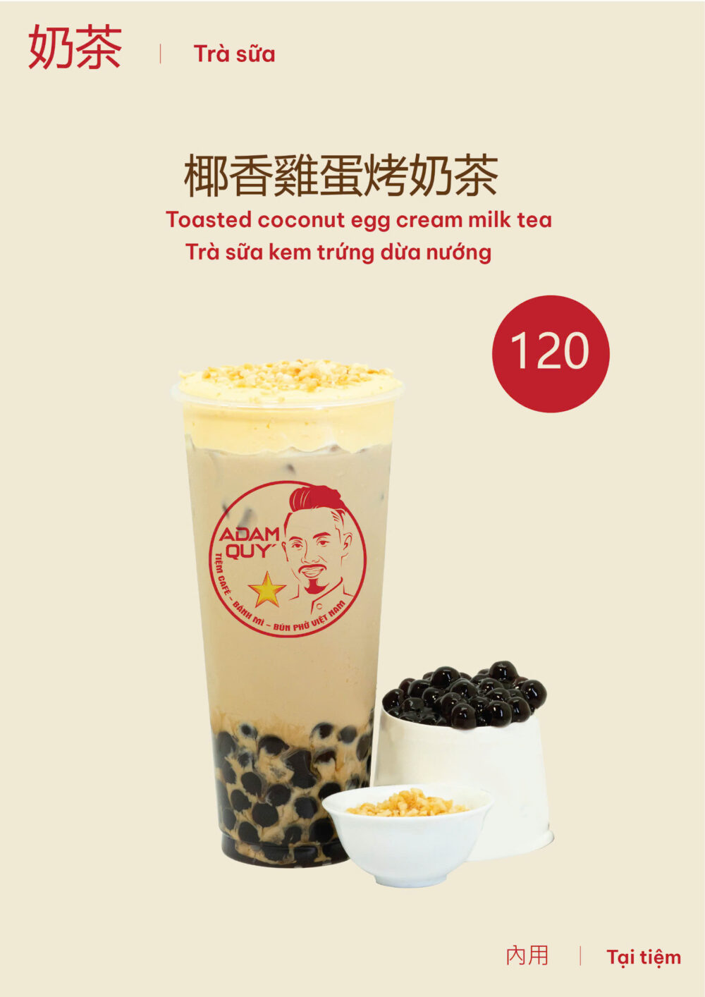 Trà sữa kem trứng dừa nướng