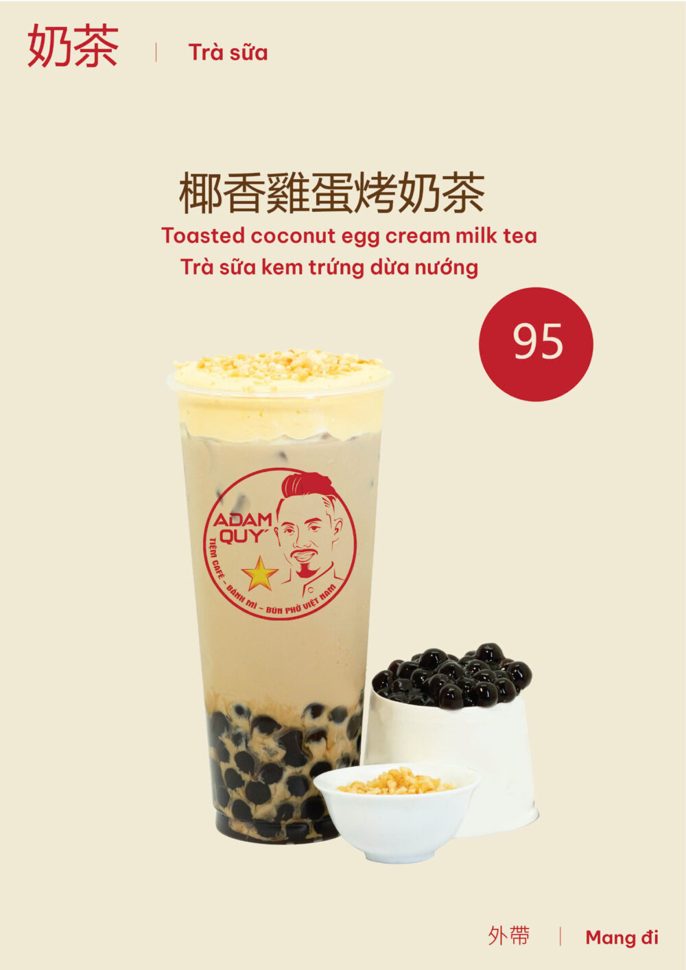 Trà sữa kem trứng dừa nướng